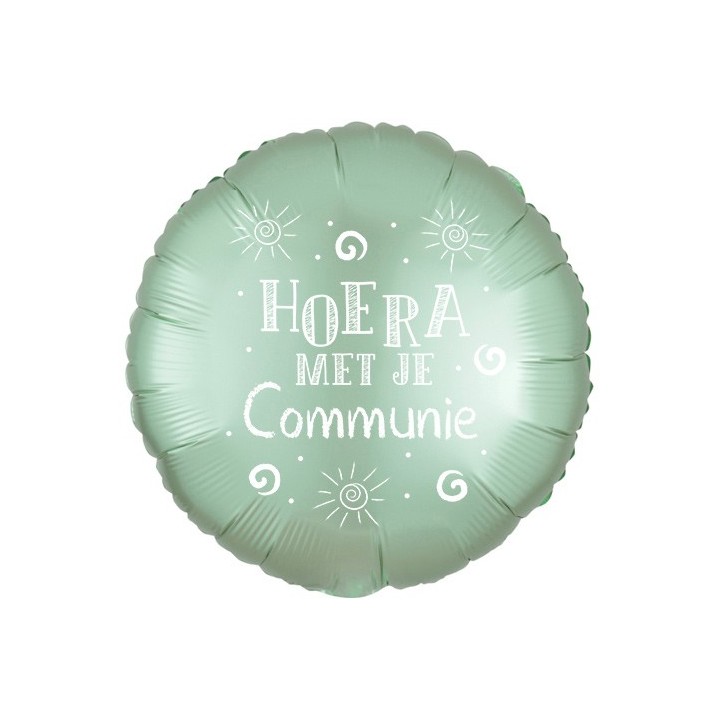 folieballon Communie pastel groen ballon versiering