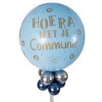 XL grote ballon Communie pastel blauw