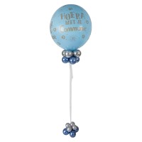 Heliumgevulde XL ballon communie + voetdeco