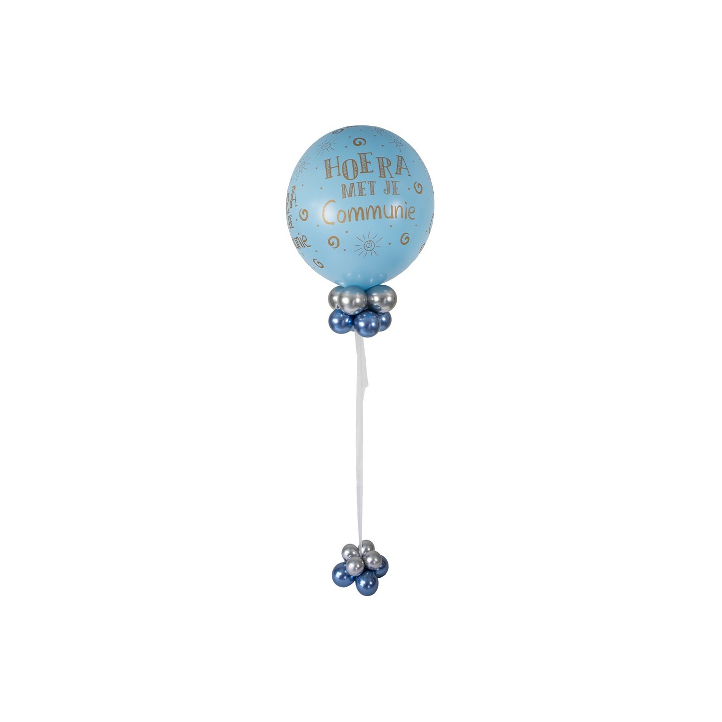 Ballondecoratie xl communie ballonnen blauw
