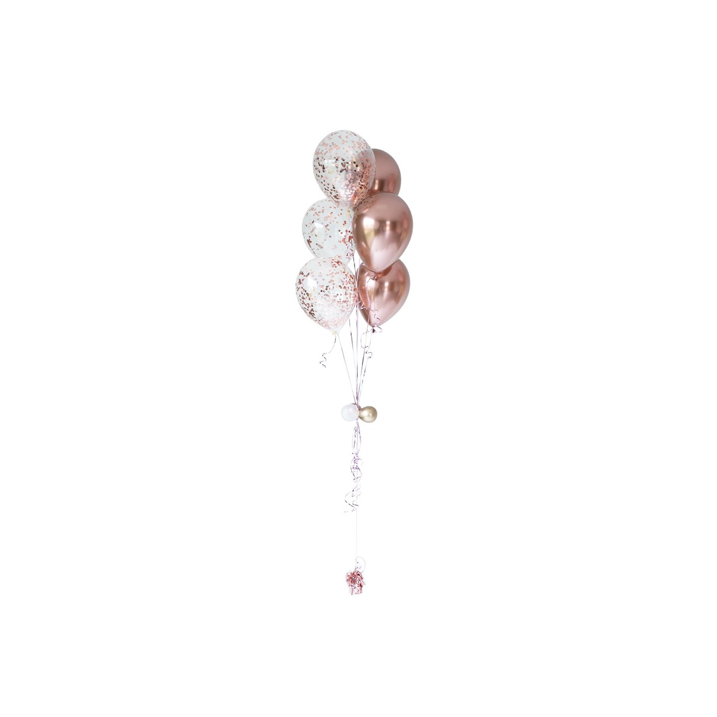 Ballondecoratie ballonnen tros boeket rosegoud