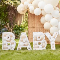 DIY ballon mozaiek letter frame decoratie baby