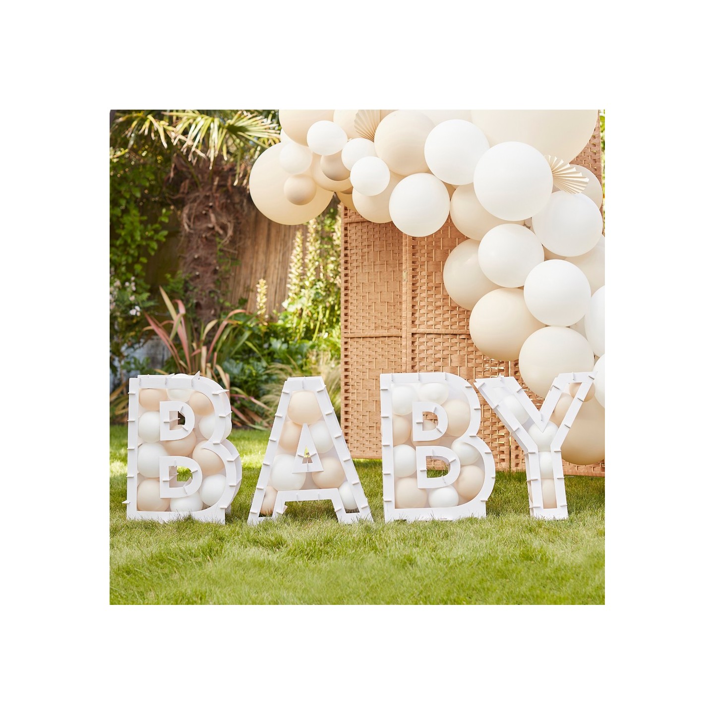 DIY ballon mozaiek letter frame decoratie baby