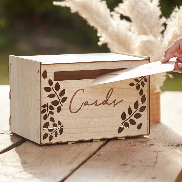 enveloppenbox doos hout huwelijk communie jubileum