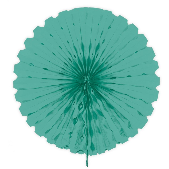 Honeycomb fan papier turquoise 45cm