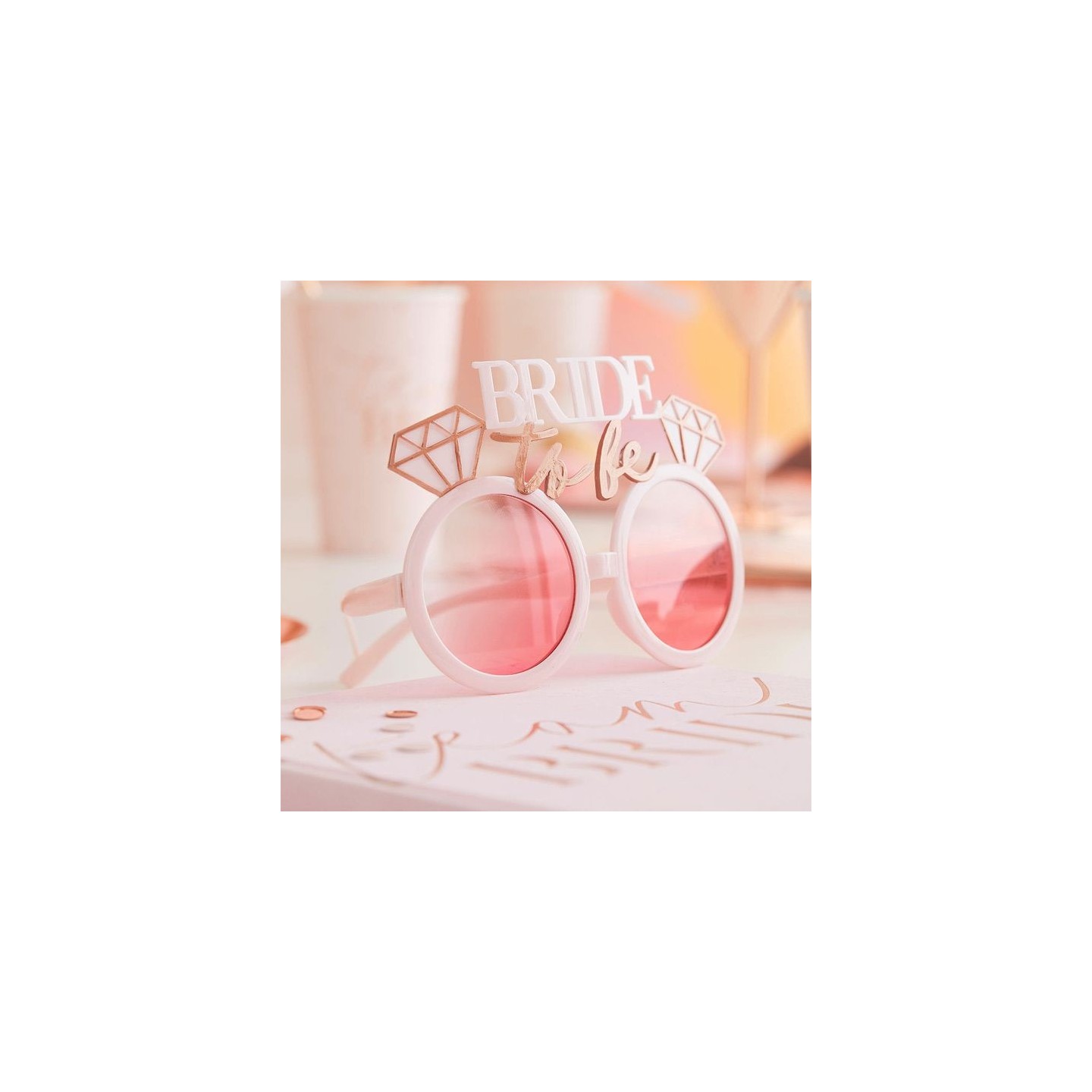 vrijgezellen accessoires "Bride to be" bril roze