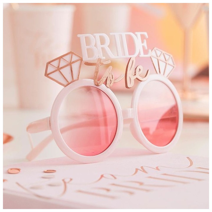 vrijgezellen accessoires "Bride to be" bril roze