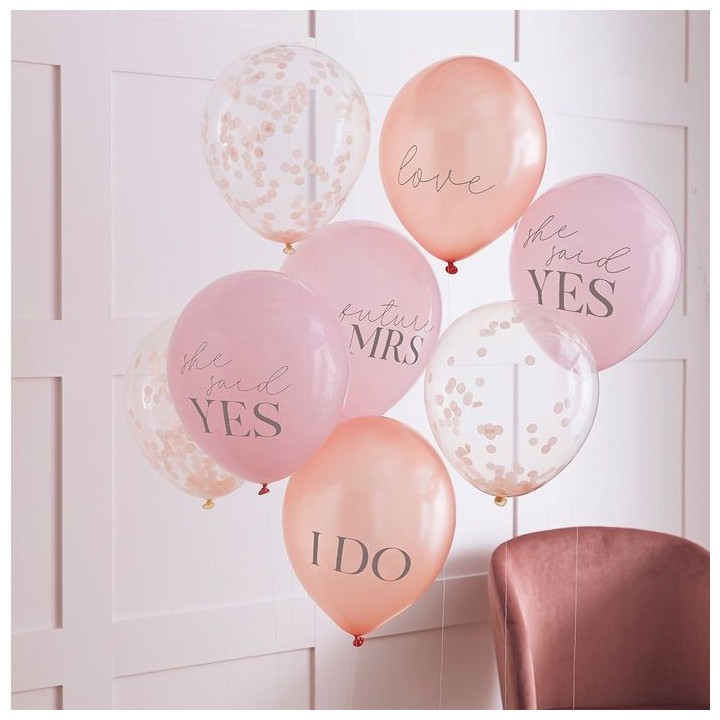 roze ballonnen mix vrijgezellen decoratie