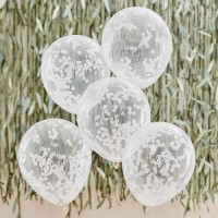 gender neutrale geboorte babyborrel versiering confetti ballonnen