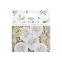 gender neutrale geboorte babyborrel versiering confetti ballonnen
