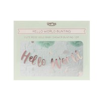 letterslinger roségoud hello world geboorte versiering 