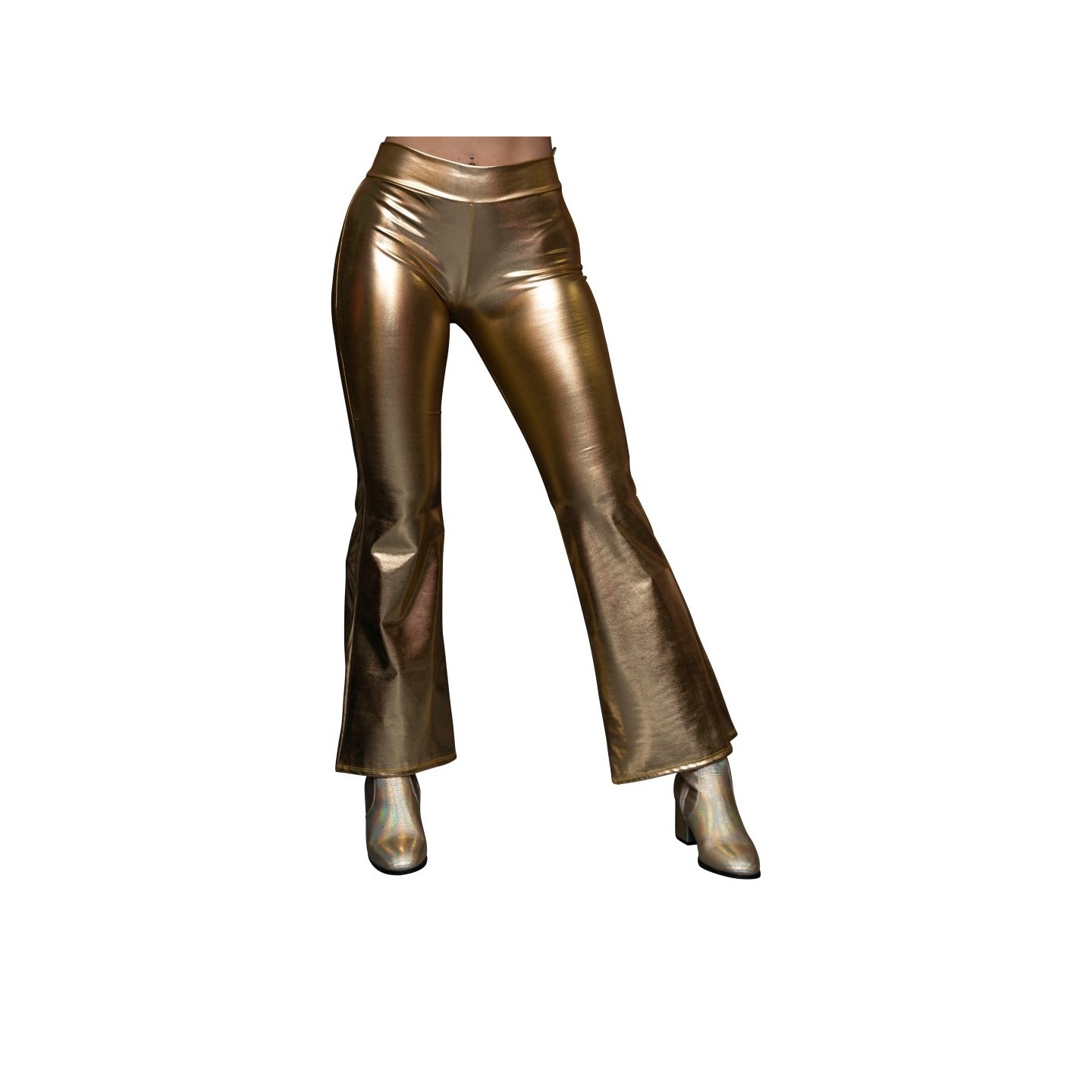 gouden metallic disco legging dames carnaval