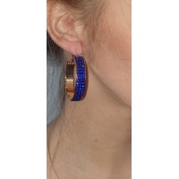 blauwe glitter oorbellen met strass