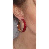 rode glitter oorbellen met strass