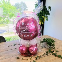 geld cadeau in ballon communie roze