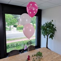 Helium ballontros (3st) communie roze