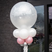 ballondecoratie huwelijk bruiloft ballonnen pilaar