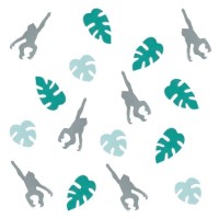 tafel confetti palmblaadjes groen apen strooiconfetti