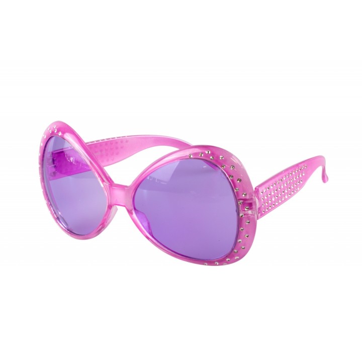 Feestbril paars bril carnaval disco partybril