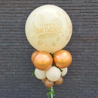 ballondecoratie verjaardag happy birthday ballonnen pilaar