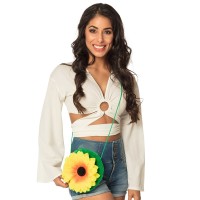 Flower power hippie handtas accessoires zonnebloem