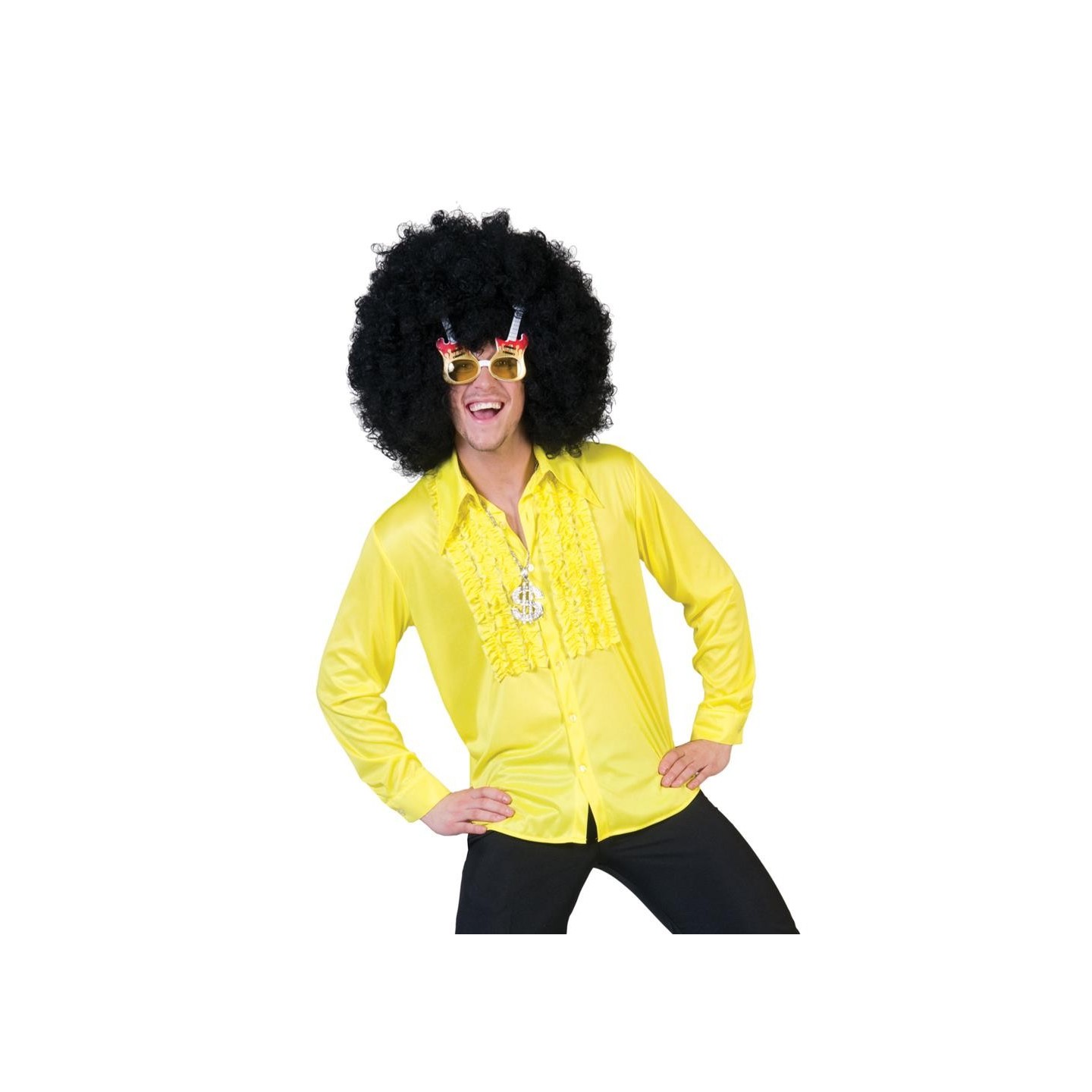 gele disco hemd heren 