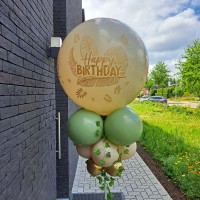 ballondecoratie verjaardag happy birthday ballonnen pilaar