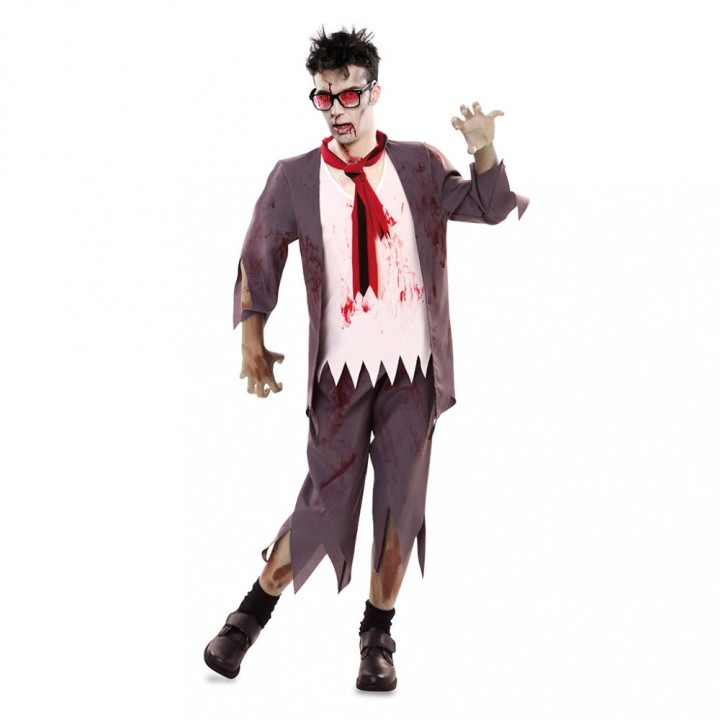 Zombie schooljongen kostuum heren halloween