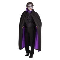 halloween cape zwart paars vampier deluxe