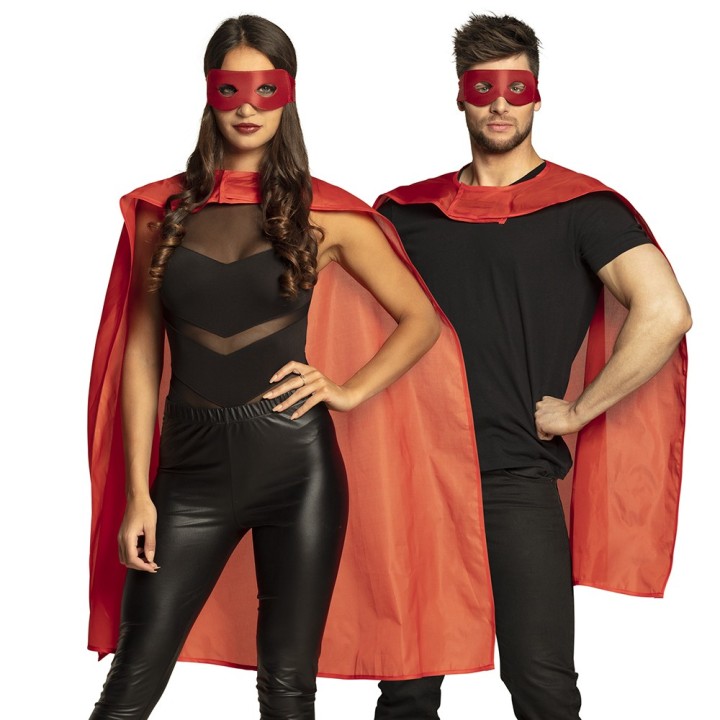 Superhelden cape masker rood