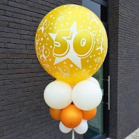 ballondecoratie gouden jubileum 50 jaar getrouwd ballonnen