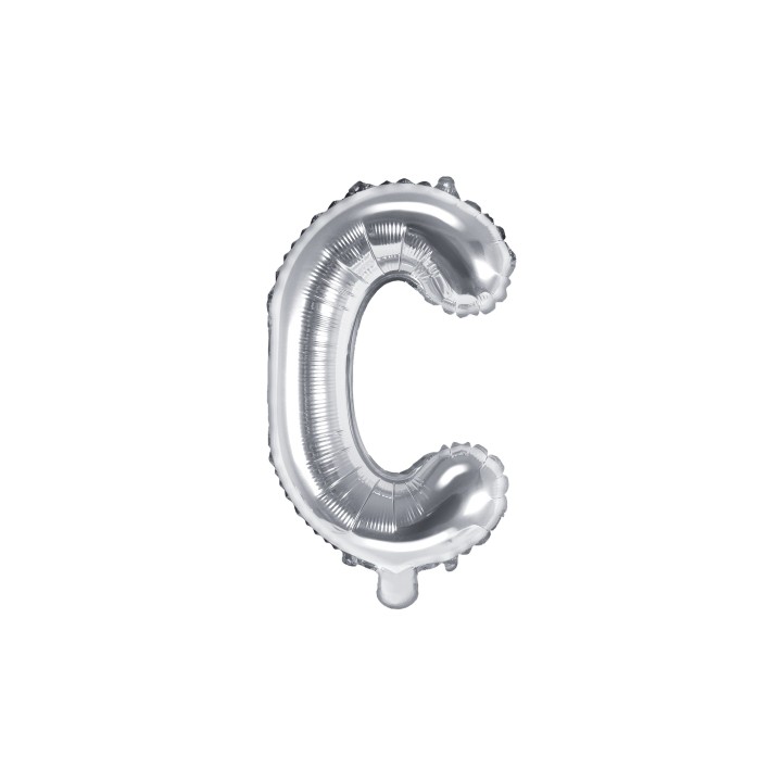 Letter ballon zilver letter C 35cm