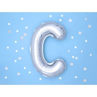Letter ballon zilver letter C 35cm