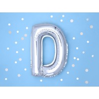 Letter ballon zilver letter D 41cm