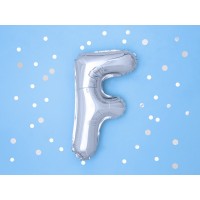 Letter ballon zilver letter F 35cm