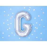 Letter ballon zilver letter G 35cm