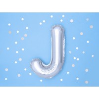 Letter ballon zilver letter J 35cm
