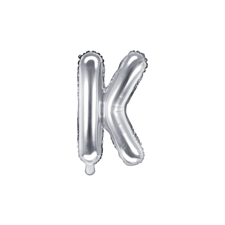 Letter ballon zilver letter K 35cm