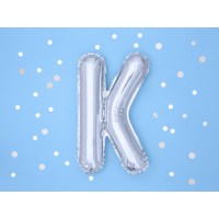 Letter ballon zilver letter K 35cm