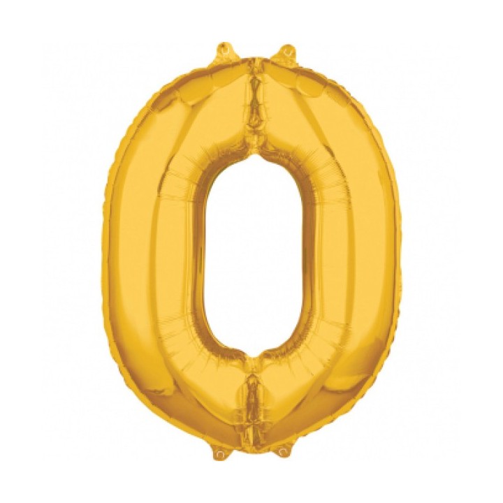 medium folie ballon cijfer 0 goud 66cm