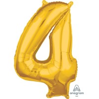Cijfer ballon folie goud 66cm cijfer 4