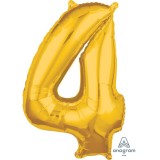 medium folie ballon cijfer 4 goud 66cm