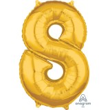 medium folie ballon cijfer 8 goud 66cm