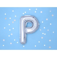 Letter ballon zilver letter P 35cm
