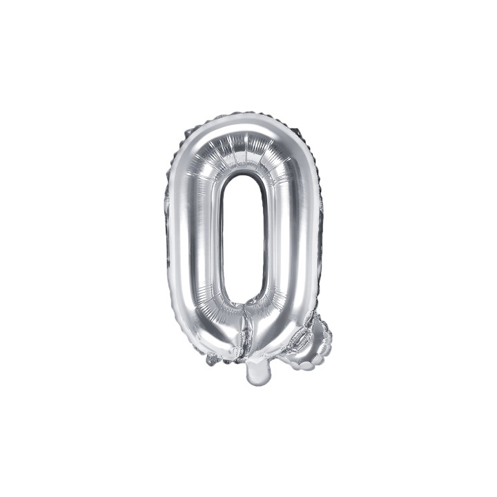 Letter ballon zilver letter Q 35cm