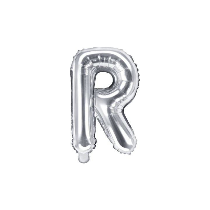 Letter ballon zilver letter R 35cm