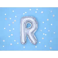 Letter ballon zilver letter R 35cm