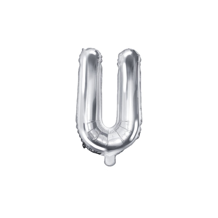 Letter ballon zilver letter U 35cm