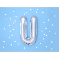 Letter ballon zilver letter U 35cm