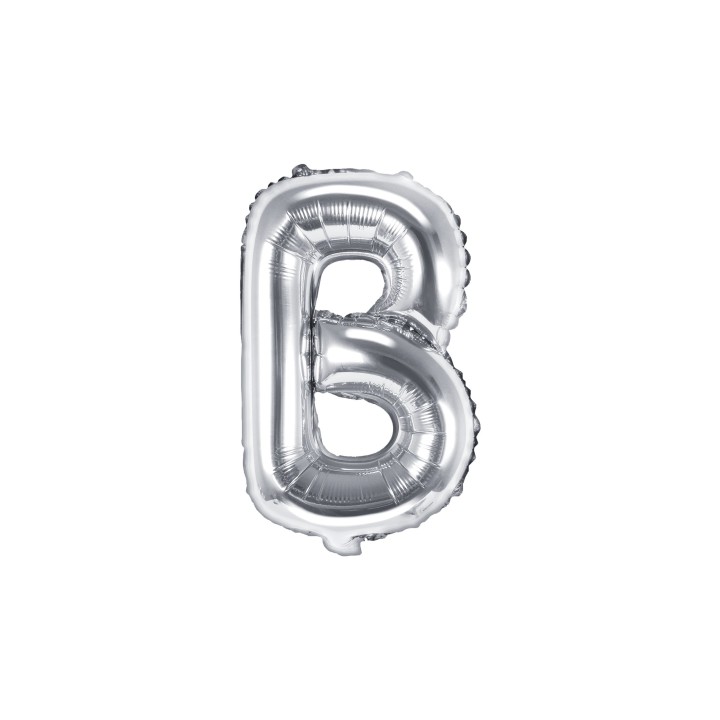 Letter ballon zilver letter B 35cm